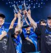 South Korean team DRX lifting the Summoner's Cup at Worlds 2022