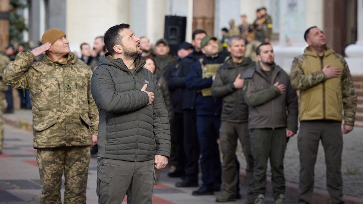 The Ukrainian leader visited the city of Kherson Photo AFP