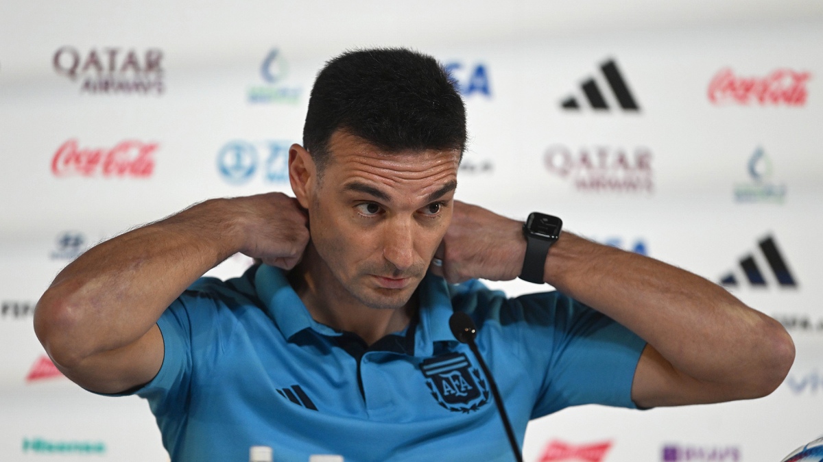 Lionel Scaloni at a press conference Photo Fernando Gens special envoy