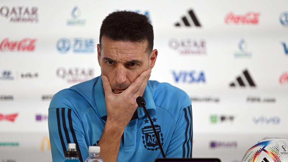 Lionel Scaloni at a press conference Photo Fernando Gens special envoy