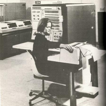 A municipal worker of the computer services of the Barcelona City Council in the seventies