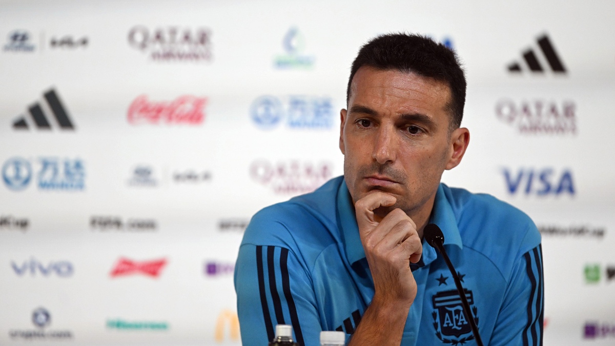 Lionel Scaloni at a press conference Photo Fernando Gens special envoy