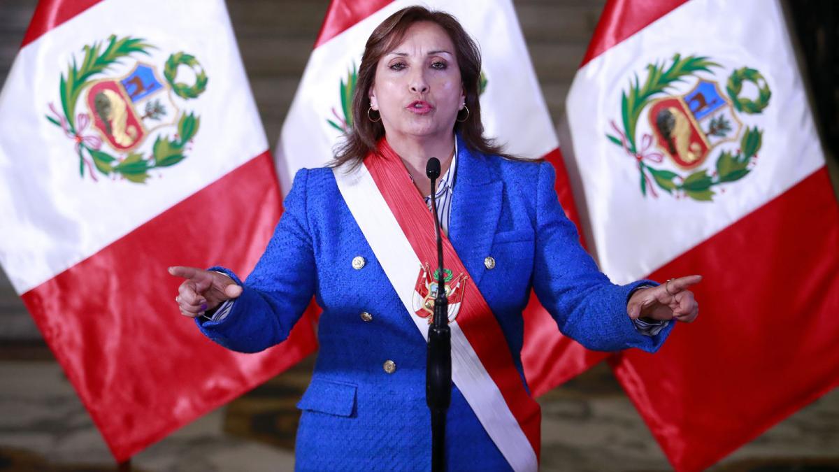 Dina Boluarte gave a press conference at the Government Palace in Lima Photo Agencia Andina