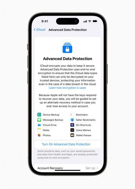 Advanced protection in iCloud