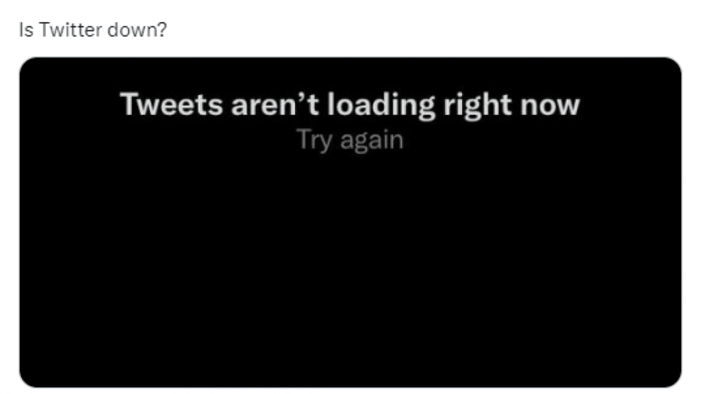 Is Twitter down?  Users around the world report that their home screen does not refresh