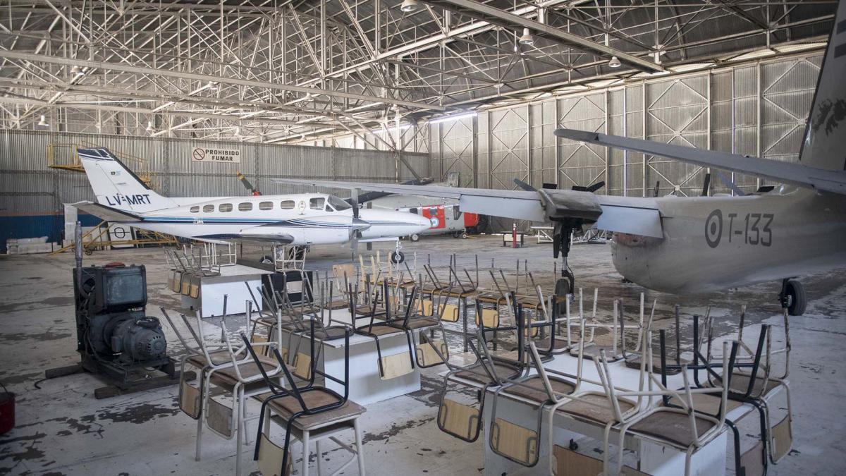 One of the hangars of the aeronautical school of technical secondary education N7 Taller Regional Quilmes Photo Camila Godoy