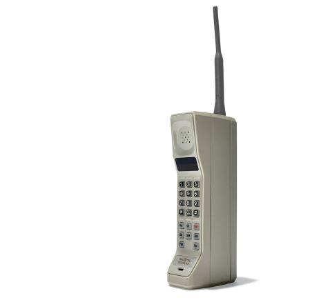 The Motorola DynaTAC, marketed a decade after the first call with a prototype