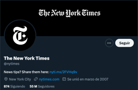 Unverified New York Times Twitter User