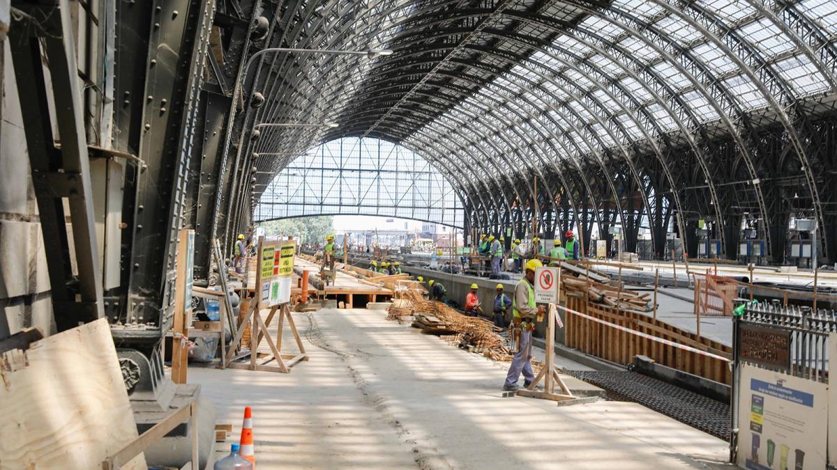 The work to readjust the entrances to the Retiro terminal included the removal of almost three kilometers of tracks Foto Twitter